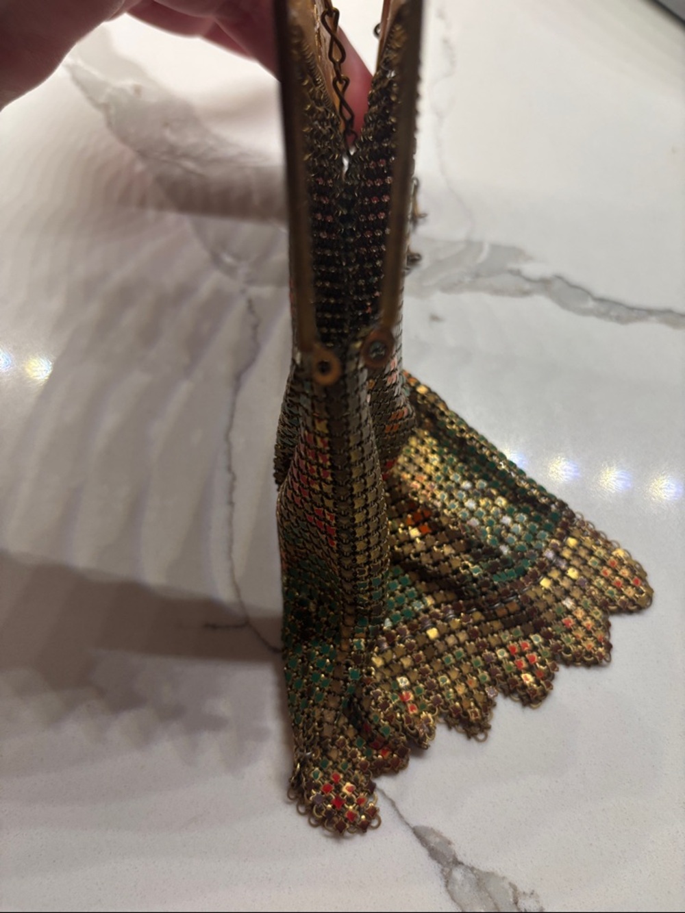 1920s Art Deco enameled mesh purse - Picture 6 of 13